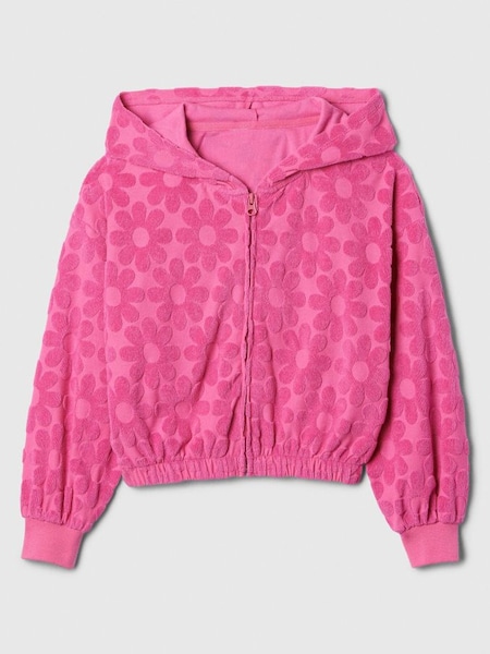 Pink Towel Zip Up Hoodie (4-13yrs) (B26704) | £25