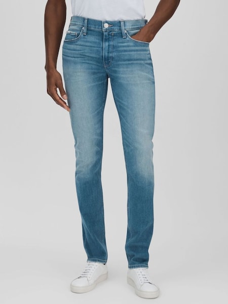 Paige Slim Fit Stretch Jeans in Kaufman Blue (B28343) | £250