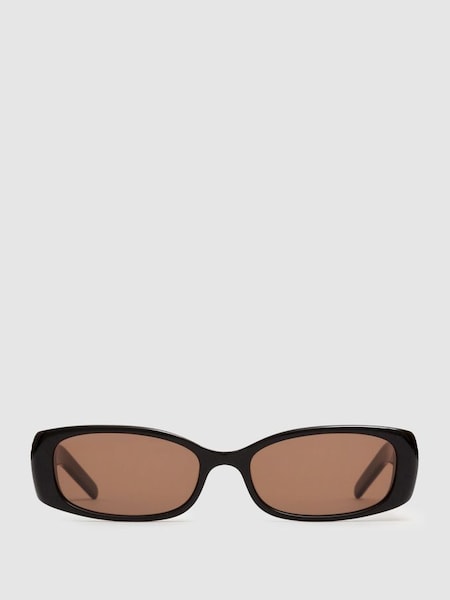 DMY Studios Rectangular Sunglasses in Black (B33618) | £195