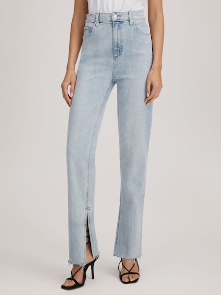 Paige Straight Leg Split Hem Jeans in Gianna Blue (B34421) | £305