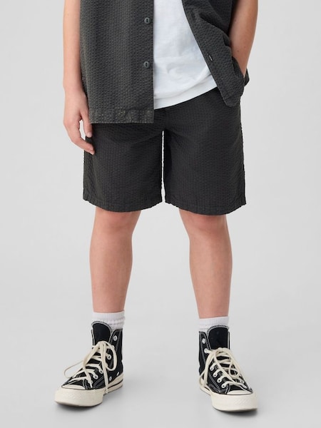 Grey Cotton Textured Easy Pull On Shorts (4-13yrs) (B35081) | £18