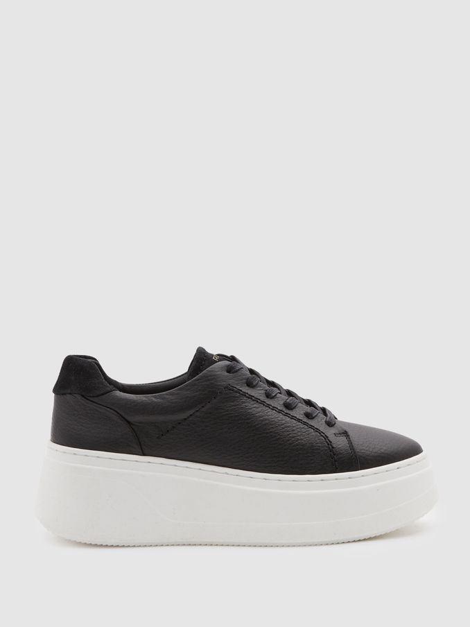 Womens black flatform trainers sale