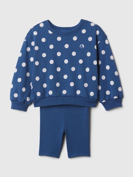 Blue Dot Print Sweatshirt and Shorts Baby Set (12mths-5yrs) (B38227) | £30