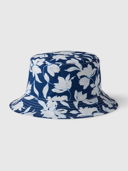 Blue Floral Organic Cotton Print Bucket Hat (B44527) | £15
