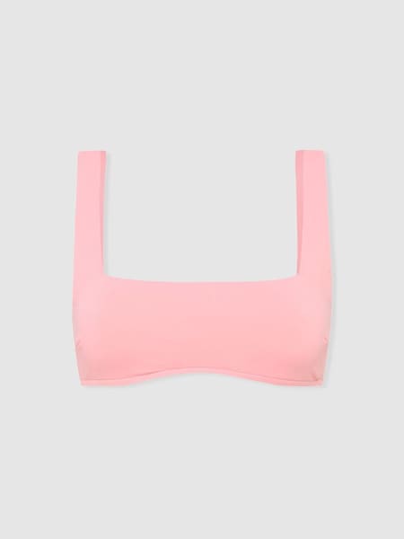 Bondi Born Square Neck Bikini Top in Pink (B46171) | £130