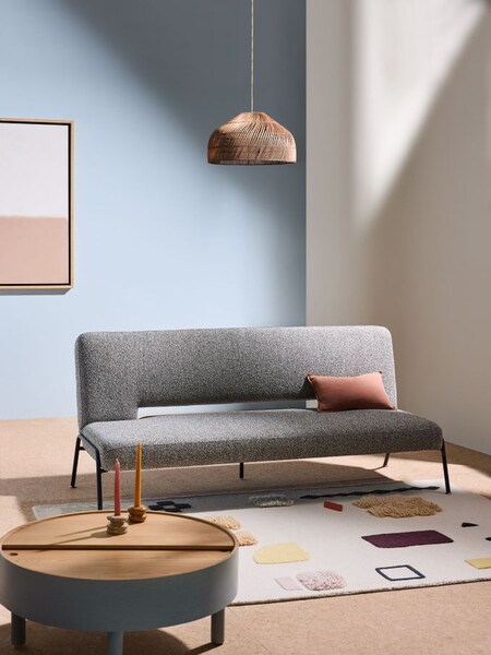 Knox 2 Seater Sofa Bed in Grey Marl Pax Boucle (B51375) | £425