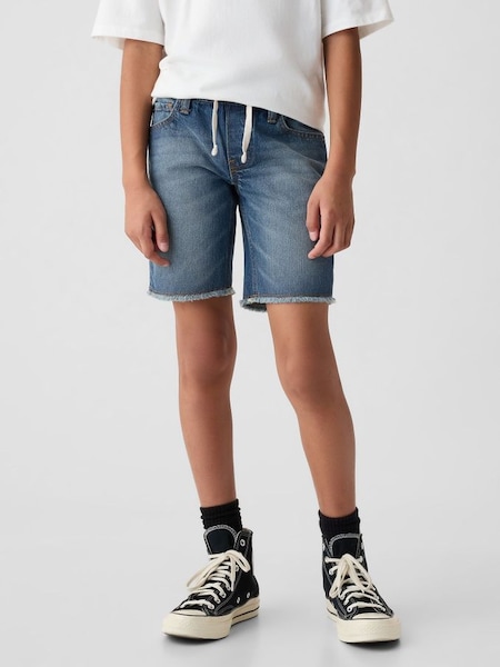 Blue Denim Slim Fit Pull On Shorts (B51411) | £20