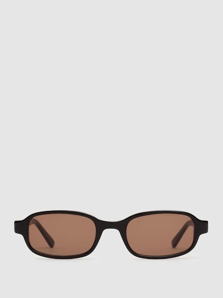 DMY Studios Rectangular Sunglasses in Black (B55107) | £195