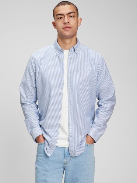 Blue Classic Standard Fit Long Sleeve Oxford Shirt (B59717) | £35