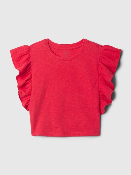 Red Crinkle Cotton Print Ruffle Sleeve Baby Top (12mths-5yrs) (B60780) | £10