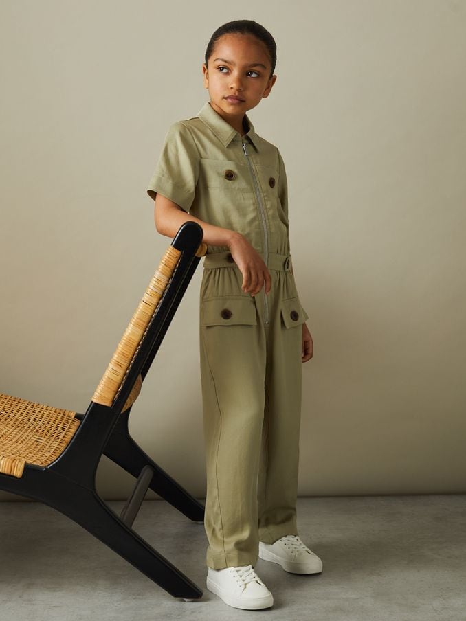 Girls khaki jumpsuit 2025