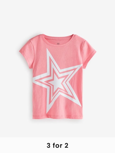 Pink Graphic Short Sleeve Crew Neck T-Shirts (B63974) | £10