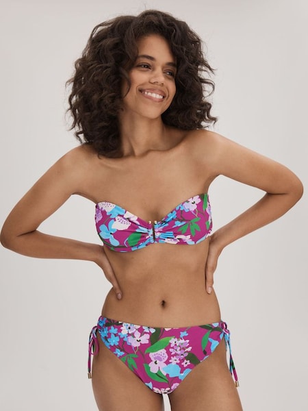 Florere Printed Bandeau Bikini Top in Multi (B64058) | £48