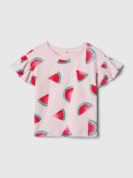 Pink Mix and Match Ruffle Sleeve T-Shirt (B64678) | £8
