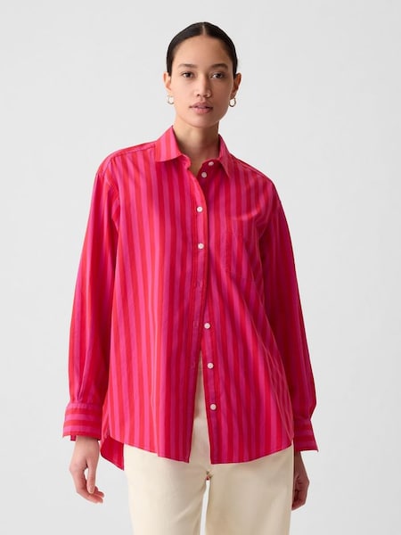 Pink Organic Cotton Big Long Sleeve Shirt (B70205) | £40