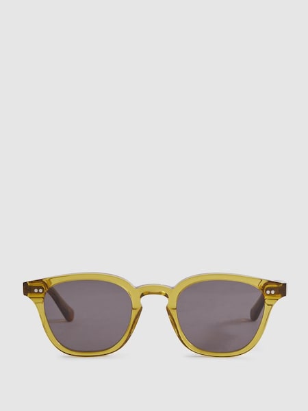 Monokel Eyewear Round Sunglasses in Amber (B73127) | £140