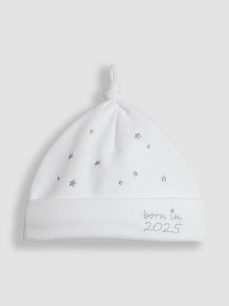 White Born In 2025 Embroidered Hat (B74666) | £5