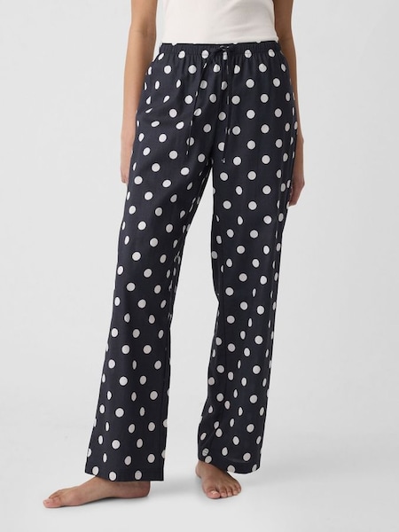 Black Polka Dot Poplin Pyjama Trousers (B74962) | £30