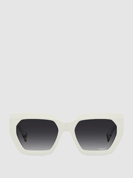 Missoni Eyewear Chunky Cat Eye Sunglasses in Artic White (B82578) | £185