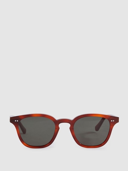 Monokel Eyewear Round Sunglasses in Caramel (B84393) | £140