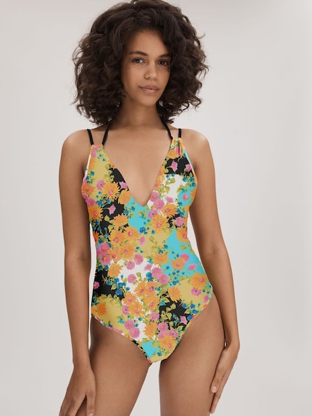 Florere Printed Dual Strap Swimsuit in Multi (B85721) | £98