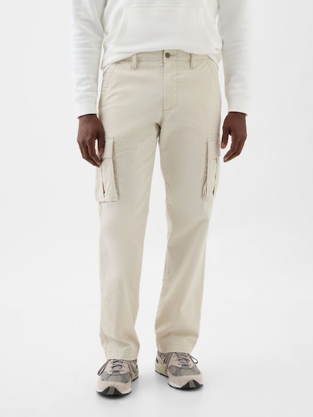 Beige Straight Fit Cargo Trousers (B86308) | £40