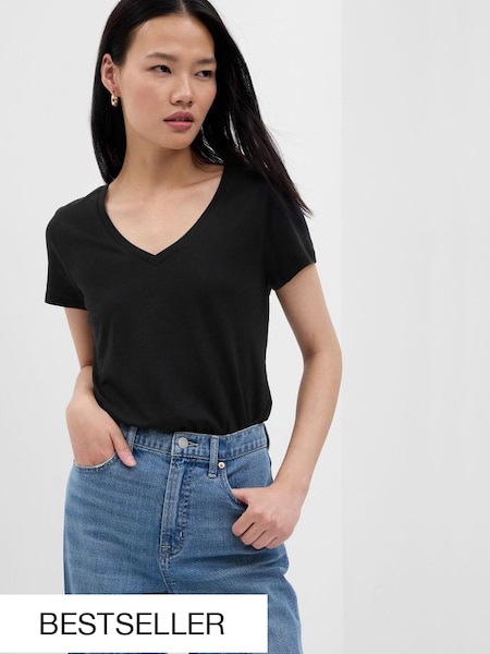 Black Favourite Short Sleeve V Neck T-Shirt (B86916) | £10