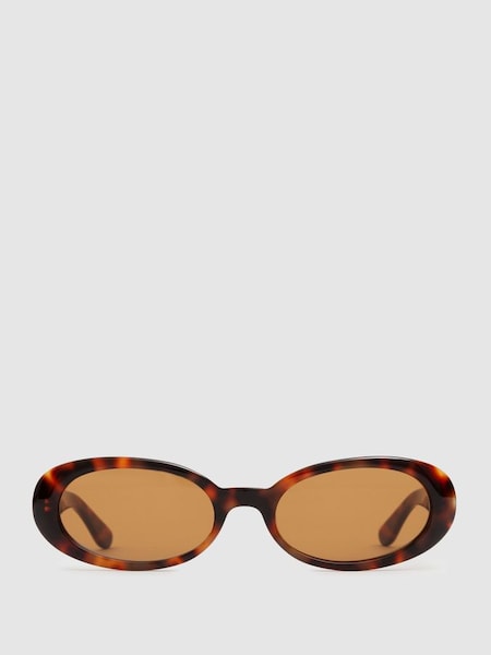 DMY Studios Oval Tortoiseshell Sunglasses in Tortoise (B89642) | £195