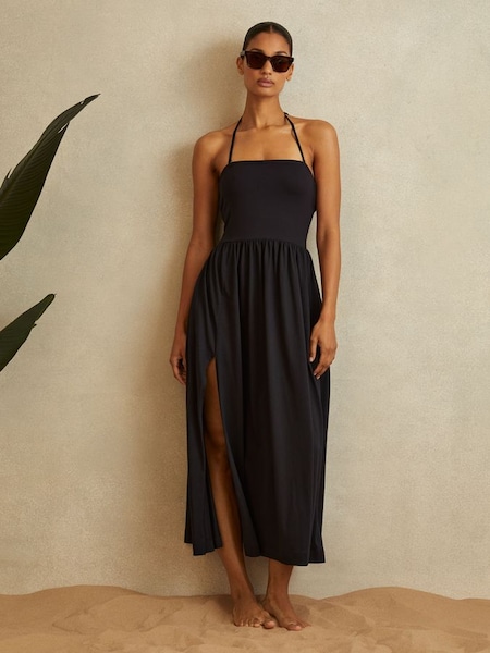 Removable Strap Beach Dress in Navy (B91134) | £148