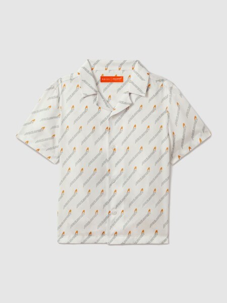 Teen McLaren F1 Monte Carlo Cuban Collar Shirt in White Multi (B92221) | £50