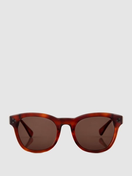 Curry and Paxton Square Sunglasses in Light Tortoise (B94203) | £209