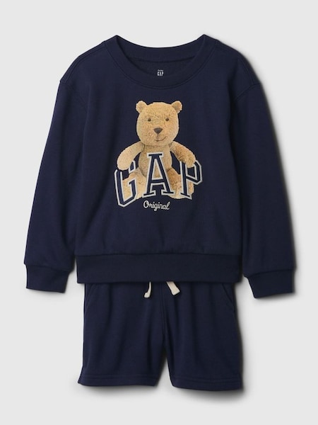 Blue Brannan Bear Arch Logo Sweatshirt and Shorts Set (6mths-5yrs) (B94726) | £35
