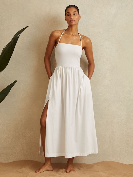 Removable Strap Beach Dress in White (B96163) | £148