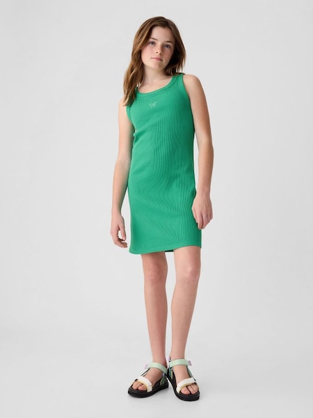 Green Cotton Ribbed Tank Dress (4-13yrs) (B96804) | £12