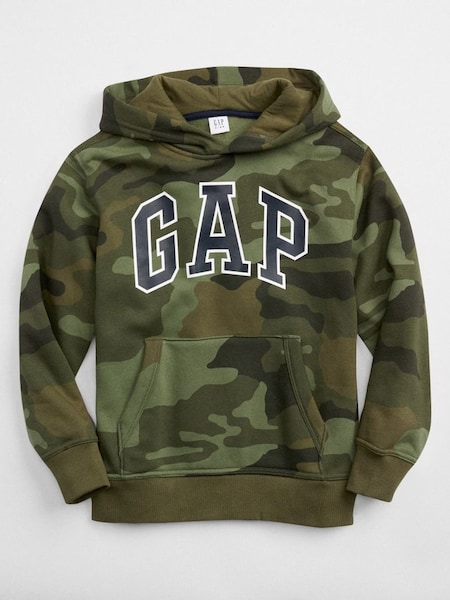 Green Camouflage Logo Pullover Hoodie (4-13yrs) (B96832) | £20