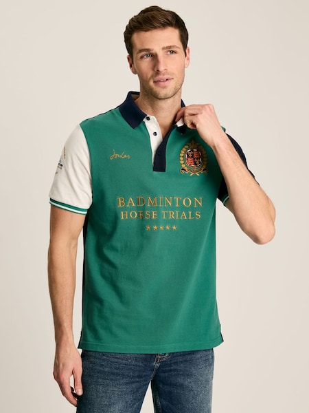 Official Badminton Green & Navy Polo Shirt (C00904) | £59.95