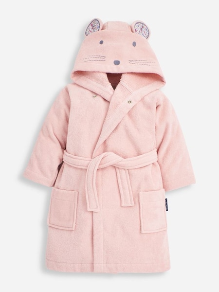 Mouse Cotton Towelling Robe in Pink (C10177) | £27.50
