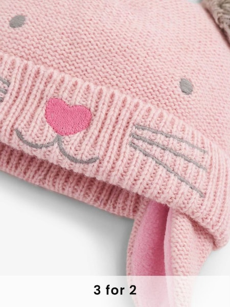 Pink Girls' Cat Hat (C11887) | £16.50