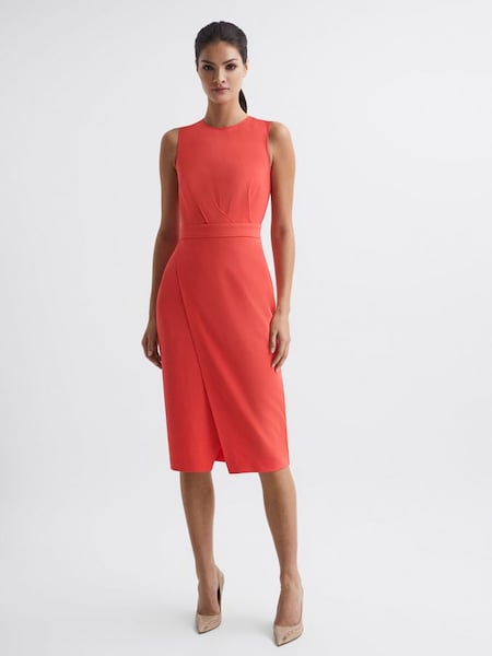 Sleeveless Bodycon Dress in Coral (C14968) | £80