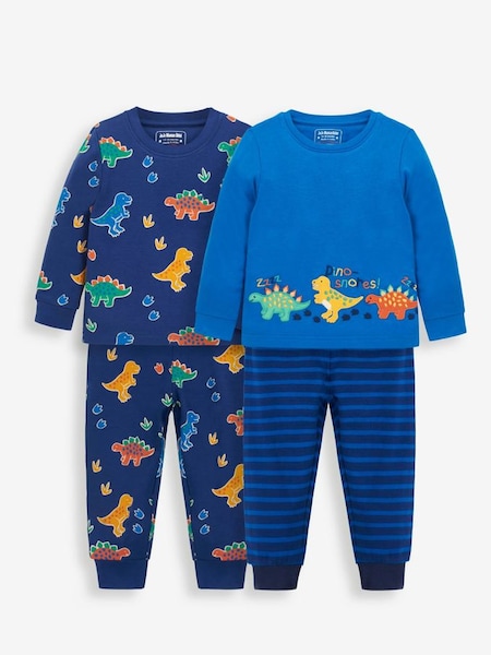 Navy 2-Pack Dinosaur Jersey Pyjamas (C15709) | £29