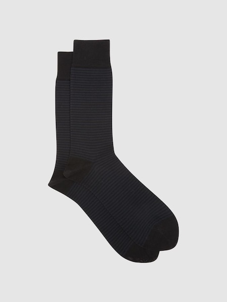 Striped Socks in Black (C19721) | £10
