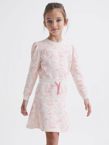 Senior Relaxed Jersey Dress in Pink Print (C24174) | £40
