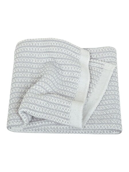 Woven Cotton Cellular Blanket in Grey (C25979) | £18