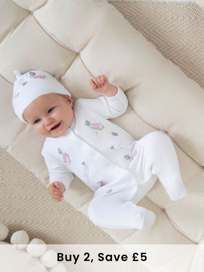 Newborn hotsell sleepsuits white