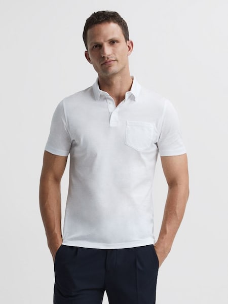 Mercerised Polo T-Shirt in White (C39398) | £68