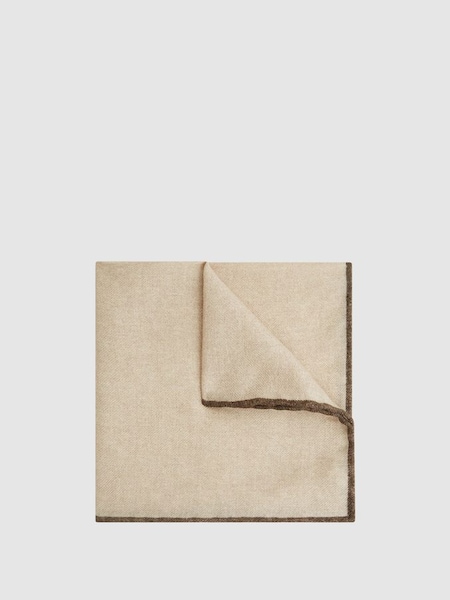 Wool-Silk Blend Pocket Square in Oatmeal (C45283) | £15