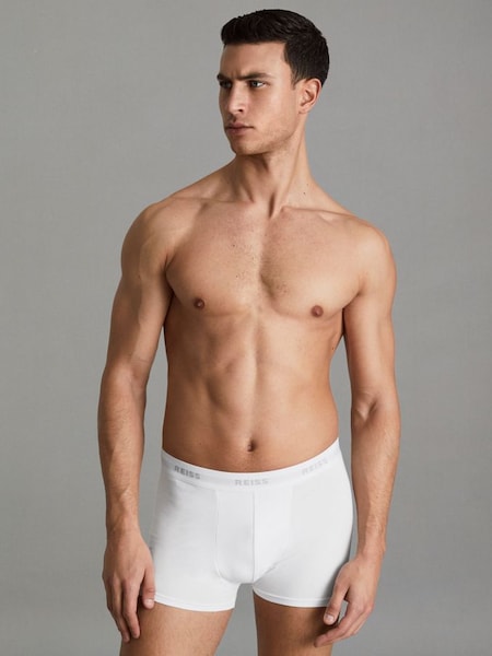 Three Pack of Cotton Blend Boxers in White (C47229) | £38