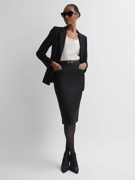 Petite Tailored Pencil Skirt in Black (C50224) | £118
