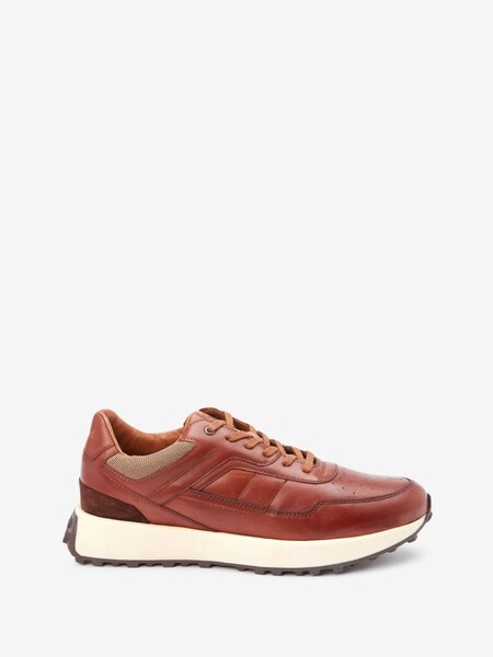 Tan Brown Leather Trainers (C51111) | £75