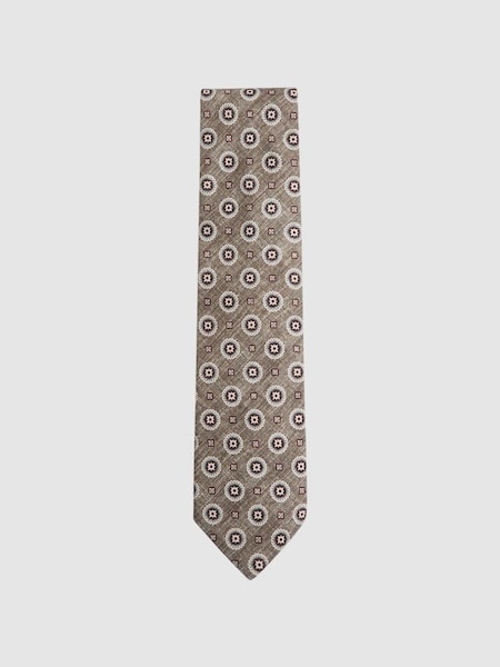Printed Tie in Grey (C52024) | £58